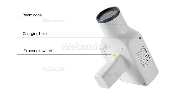 Apparecchio radiologico portatile dentale (schermo integrato) + Sensore rvg dentale senza fili iRay Pluto 0002XW